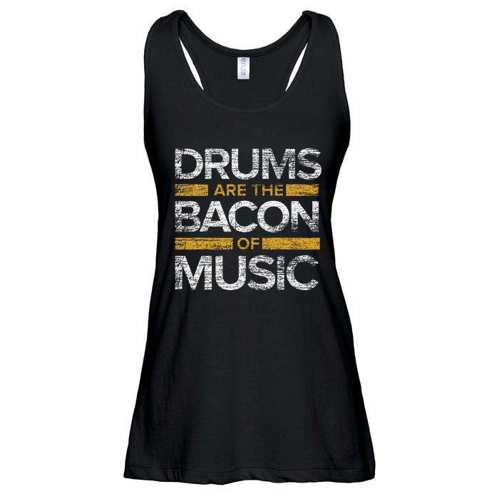 Drums Are The Bacon Of Music Drummer Drums Ladies Essential Flowy Tank