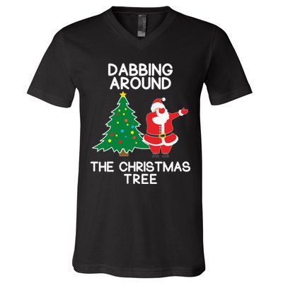 Dabbing Around The Christmas Tree V-Neck T-Shirt