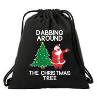 Dabbing Around The Christmas Tree Drawstring Bag