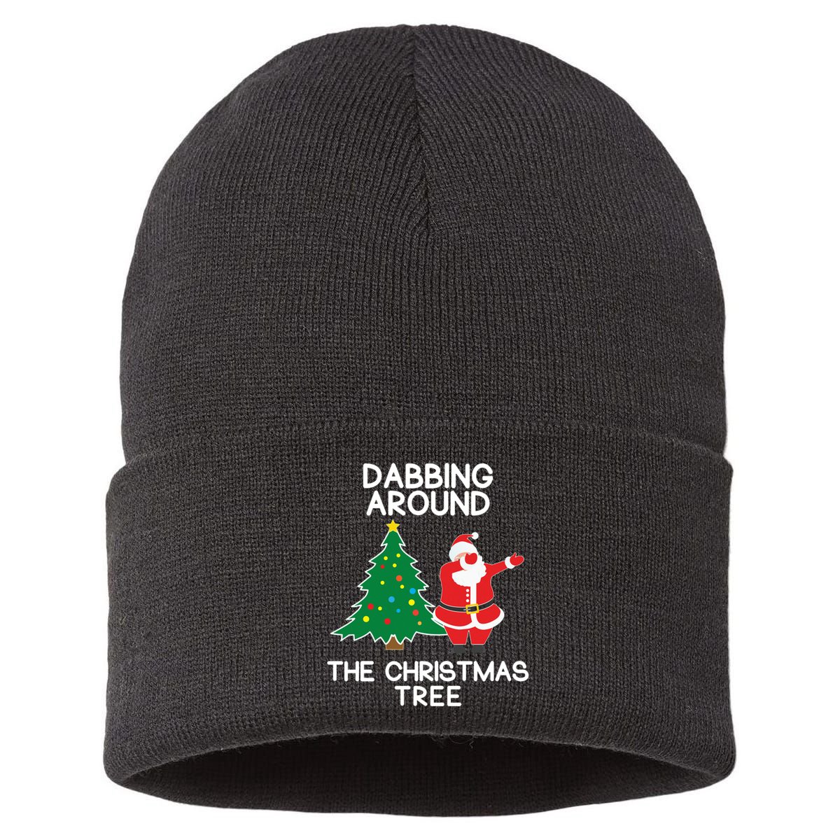 Dabbing Around The Christmas Tree Sustainable Knit Beanie