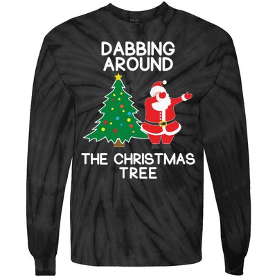 Dabbing Around The Christmas Tree Tie-Dye Long Sleeve Shirt