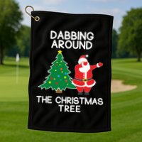 Dabbing Around The Christmas Tree Golf Towel