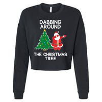 Dabbing Around The Christmas Tree Cropped Pullover Crew
