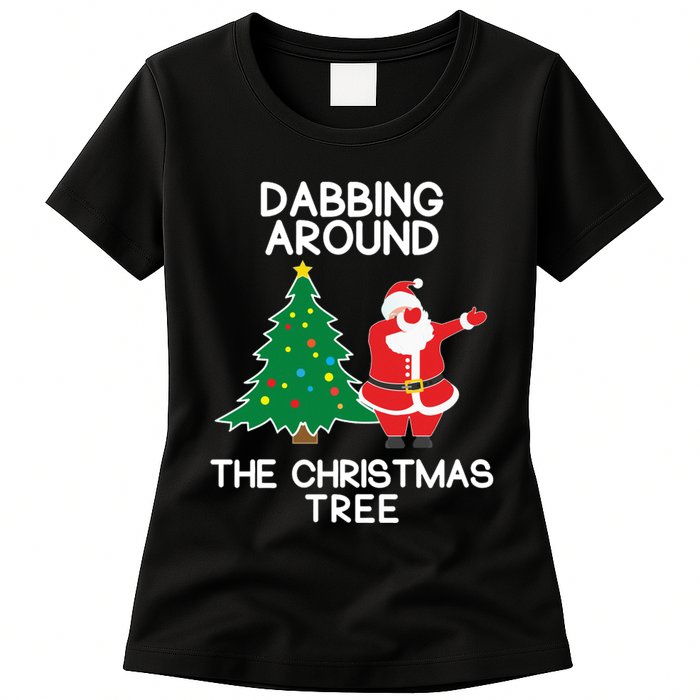 Dabbing Around The Christmas Tree Womens T-Shirt