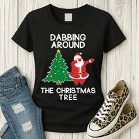 Dabbing Around The Christmas Tree Womens T-Shirt