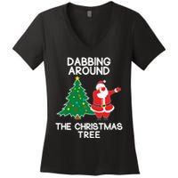 Dabbing Around The Christmas Tree Women's V-Neck T-Shirt