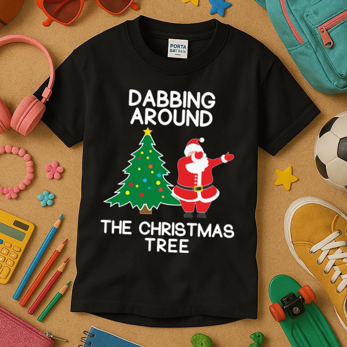 Dabbing Around The Christmas Tree Kids T-Shirt