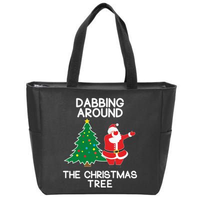 Dabbing Around The Christmas Tree Zip Tote Bag