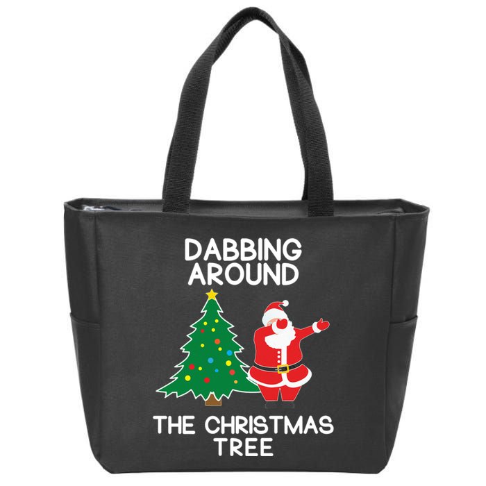 Dabbing Around The Christmas Tree Zip Tote Bag