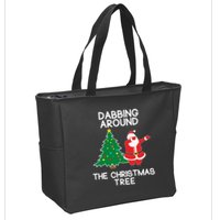 Dabbing Around The Christmas Tree Zip Tote Bag