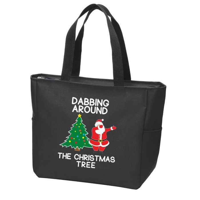 Dabbing Around The Christmas Tree Zip Tote Bag