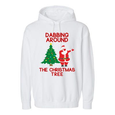 Dabbing Around The Christmas Tree Garment-Dyed Fleece Hoodie