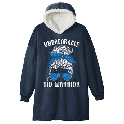 Diabetes Awareness Type 1 Diabetes Unbreakable T1d Warrior Gift Hooded Wearable Blanket