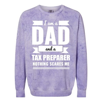 Dad And Tax Preparer Nothing Scares Me Father's Day Colorblast Crewneck Sweatshirt