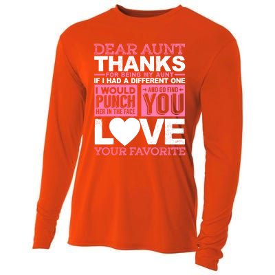 Dear Aunt Thanks For Being My Aunt Best Friends Funny Gift Cooling Performance Long Sleeve Crew