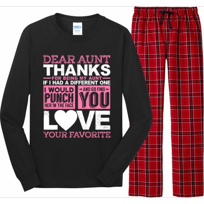 Dear Aunt Thanks For Being My Aunt Best Friends Funny Gift Long Sleeve Pajama Set