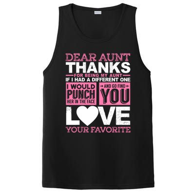 Dear Aunt Thanks For Being My Aunt Best Friends Funny Gift PosiCharge Competitor Tank