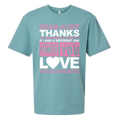 Dear Aunt Thanks For Being My Aunt Best Friends Funny Gift Sueded Cloud Jersey T-Shirt