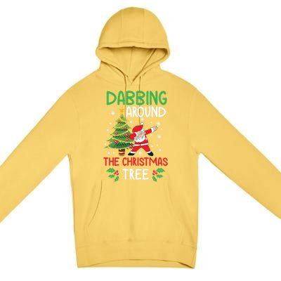 Dabbing Around The Christmas Tree Funny Santa Claus Holiday Gift Premium Pullover Hoodie