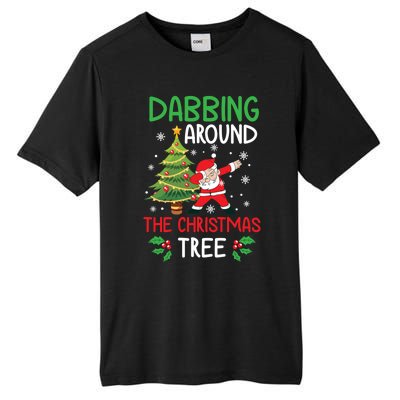 Dabbing Around The Christmas Tree Funny Santa Claus Holiday Gift Tall Fusion ChromaSoft Performance T-Shirt