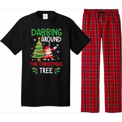 Dabbing Around The Christmas Tree Funny Santa Claus Holiday Gift Pajama Set