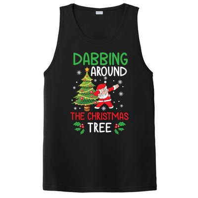 Dabbing Around The Christmas Tree Funny Santa Claus Holiday Gift PosiCharge Competitor Tank