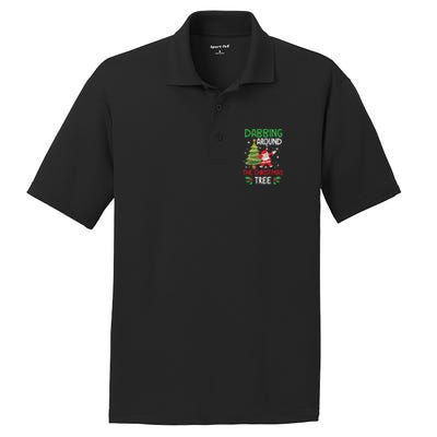 Dabbing Around The Christmas Tree Funny Santa Claus Holiday Gift PosiCharge RacerMesh Polo