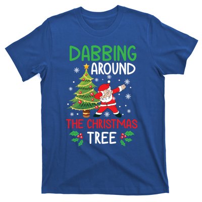 Dabbing Around The Christmas Tree Funny Santa Claus Holiday Gift T-Shirt