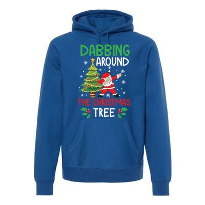 Dabbing Around The Christmas Tree Funny Santa Claus Holiday Gift Premium Hoodie