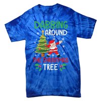 Dabbing Around The Christmas Tree Funny Santa Claus Holiday Gift Tie-Dye T-Shirt