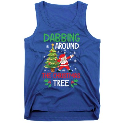 Dabbing Around The Christmas Tree Funny Santa Claus Holiday Gift Tank Top