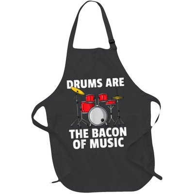 Drums Are The Bacon Of Music Drumming Drummer Player Full-Length Apron With Pockets