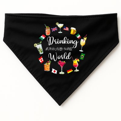 Drinking Around The World Vacation USA-Made Doggie Bandana