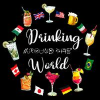 Drinking Around The World Vacation Drawstring Bag