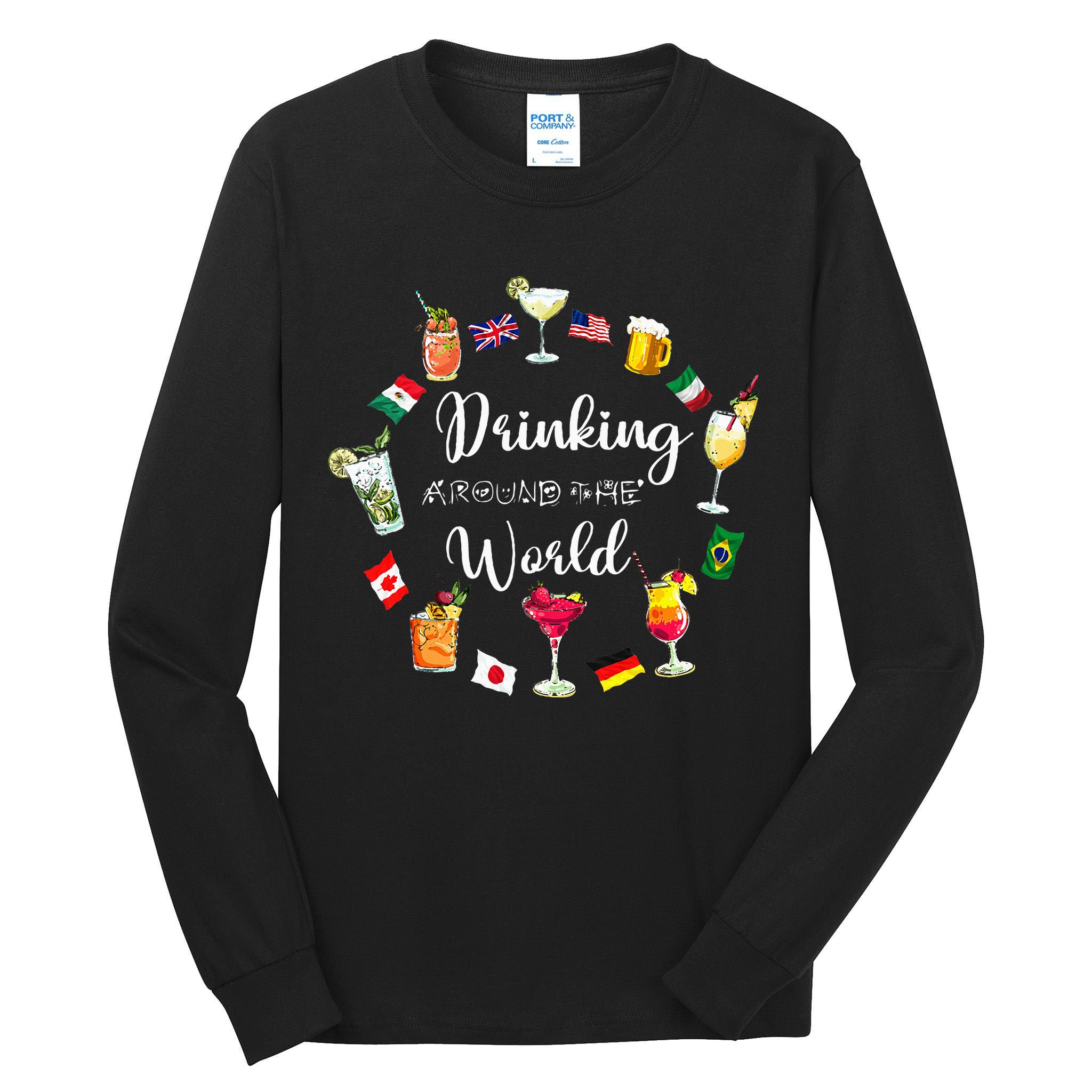 Drinking Around The World Vacation Tall Long Sleeve T-Shirt