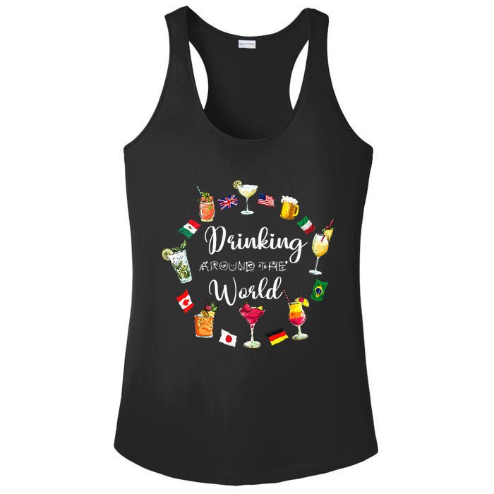 Drinking Around The World Vacation Ladies PosiCharge Competitor Racerback Tank