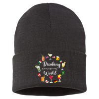 Drinking Around The World Vacation Sustainable Knit Beanie