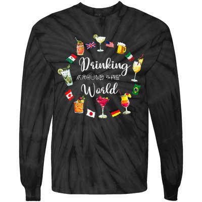Drinking Around The World Vacation Tie-Dye Long Sleeve Shirt