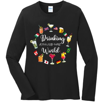 Drinking Around The World Vacation Ladies Long Sleeve Shirt