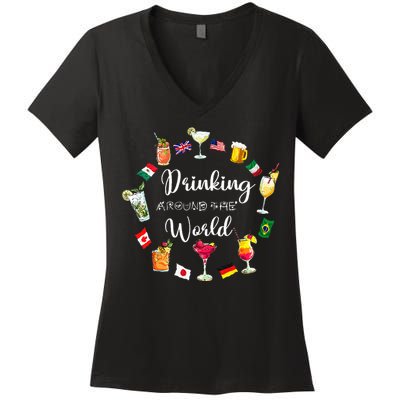 Drinking Around The World Vacation Women's V-Neck T-Shirt