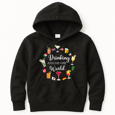 Drinking Around The World Vacation Kids Hoodie
