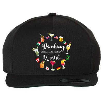 Drinking Around The World Vacation Wool Snapback Cap