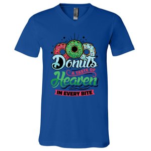 Donuts A Taste Of Heaven In Every Bite Donuts Gift V-Neck T-Shirt