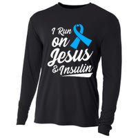 Diabetes Awareness Type 1 2 - Diabetic T1D T2D Cooling Performance Long Sleeve Crew