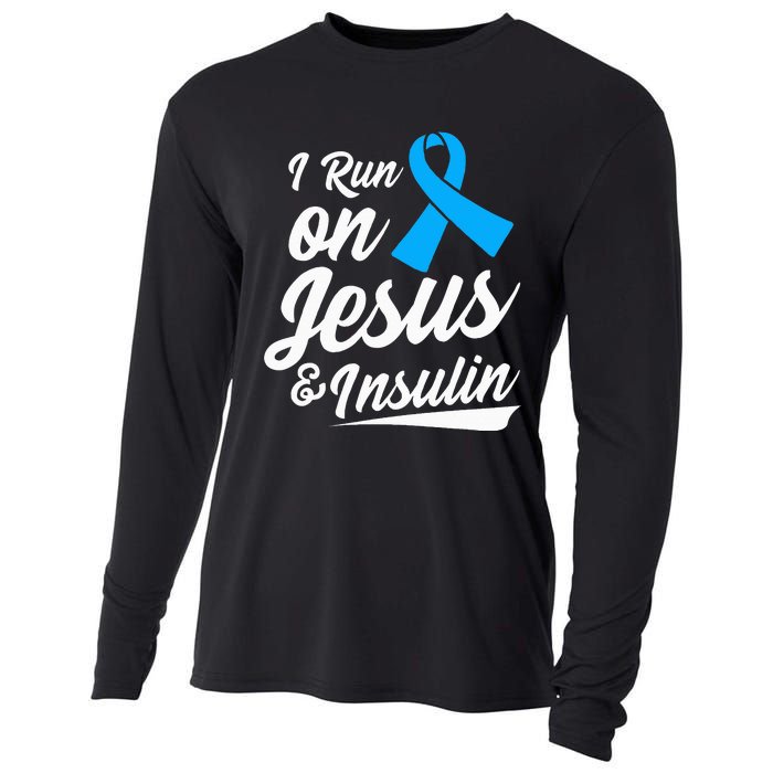 Diabetes Awareness Type 1 2 - Diabetic T1D T2D Cooling Performance Long Sleeve Crew