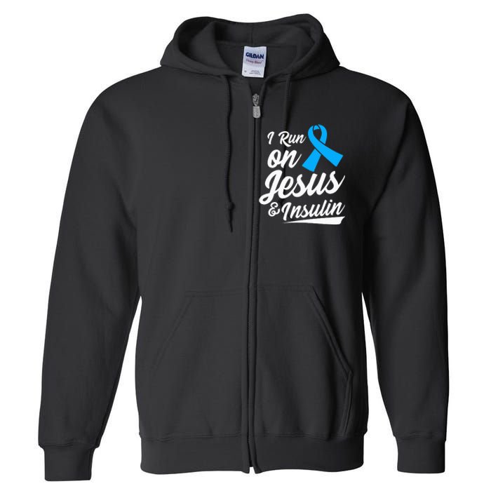 Diabetes Awareness Type 1 2 - Diabetic T1D T2D Full Zip Hoodie