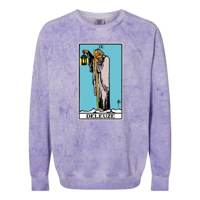 Deleuze As The Hermit Tarot Card Colorblast Crewneck Sweatshirt