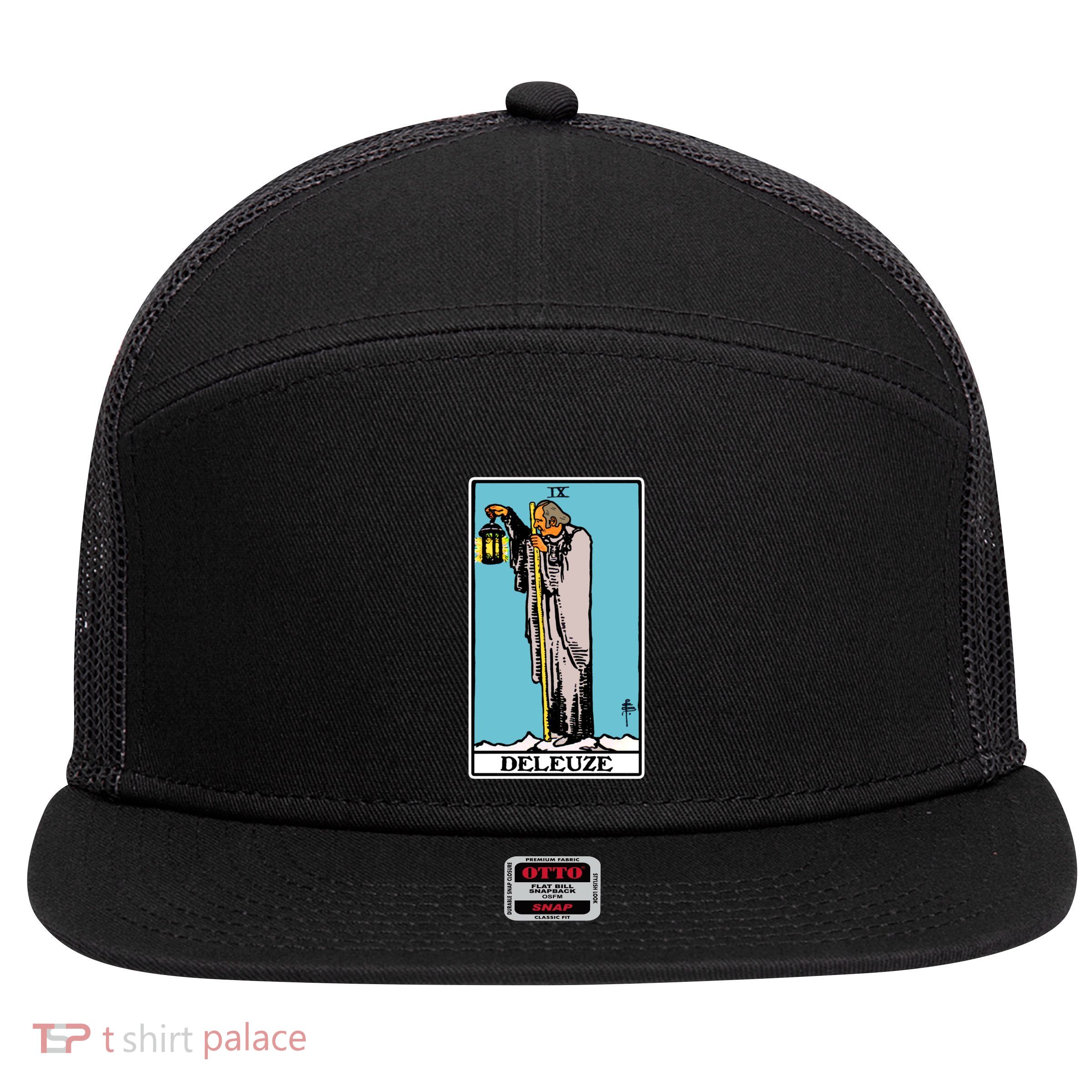 Deleuze As The Hermit Tarot Card 7 Panel Mesh Trucker Snapback Hat