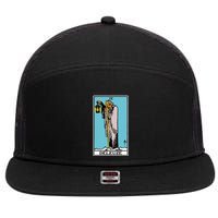 Deleuze As The Hermit Tarot Card 7 Panel Mesh Trucker Snapback Hat