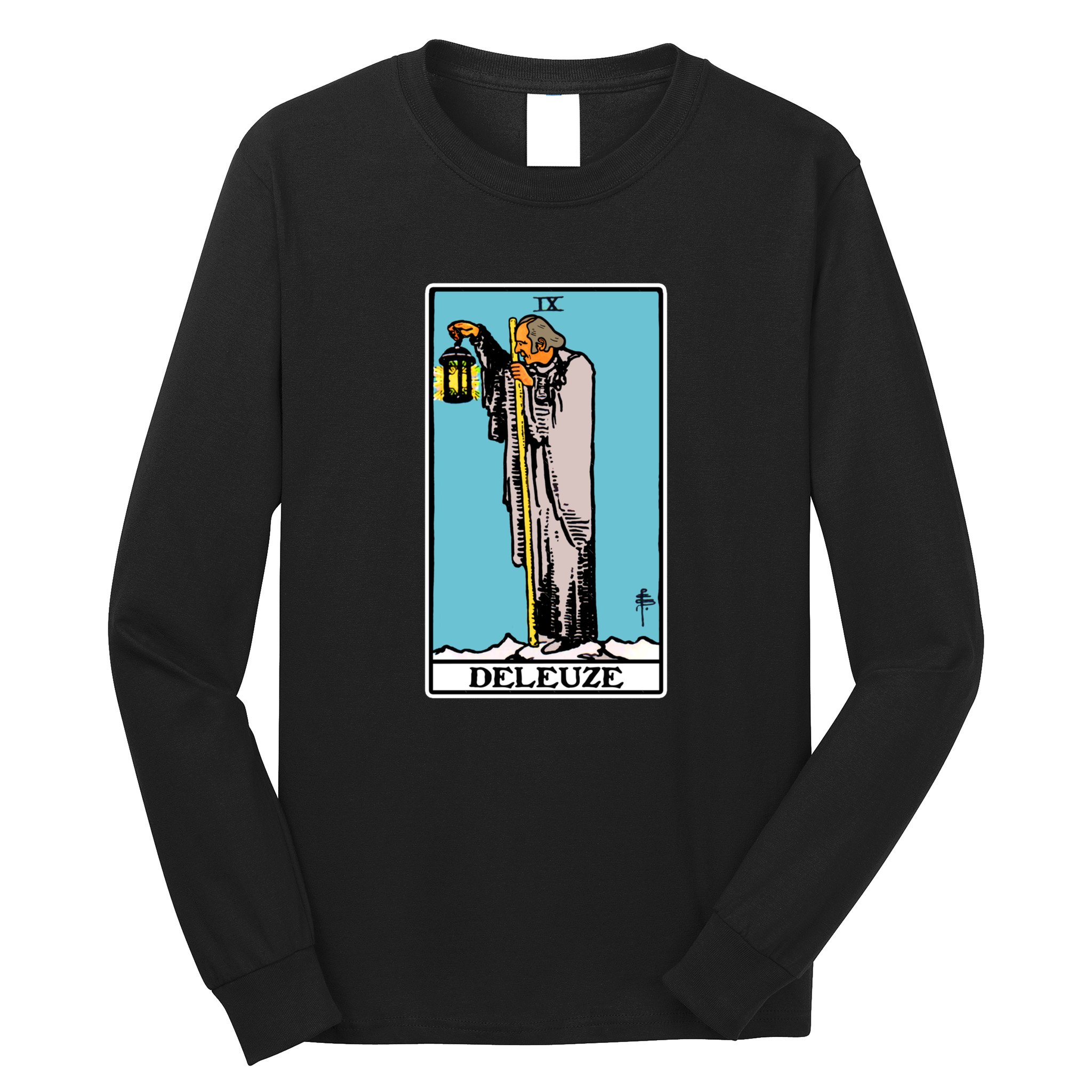 Deleuze As The Hermit Tarot Card Long Sleeve Shirt